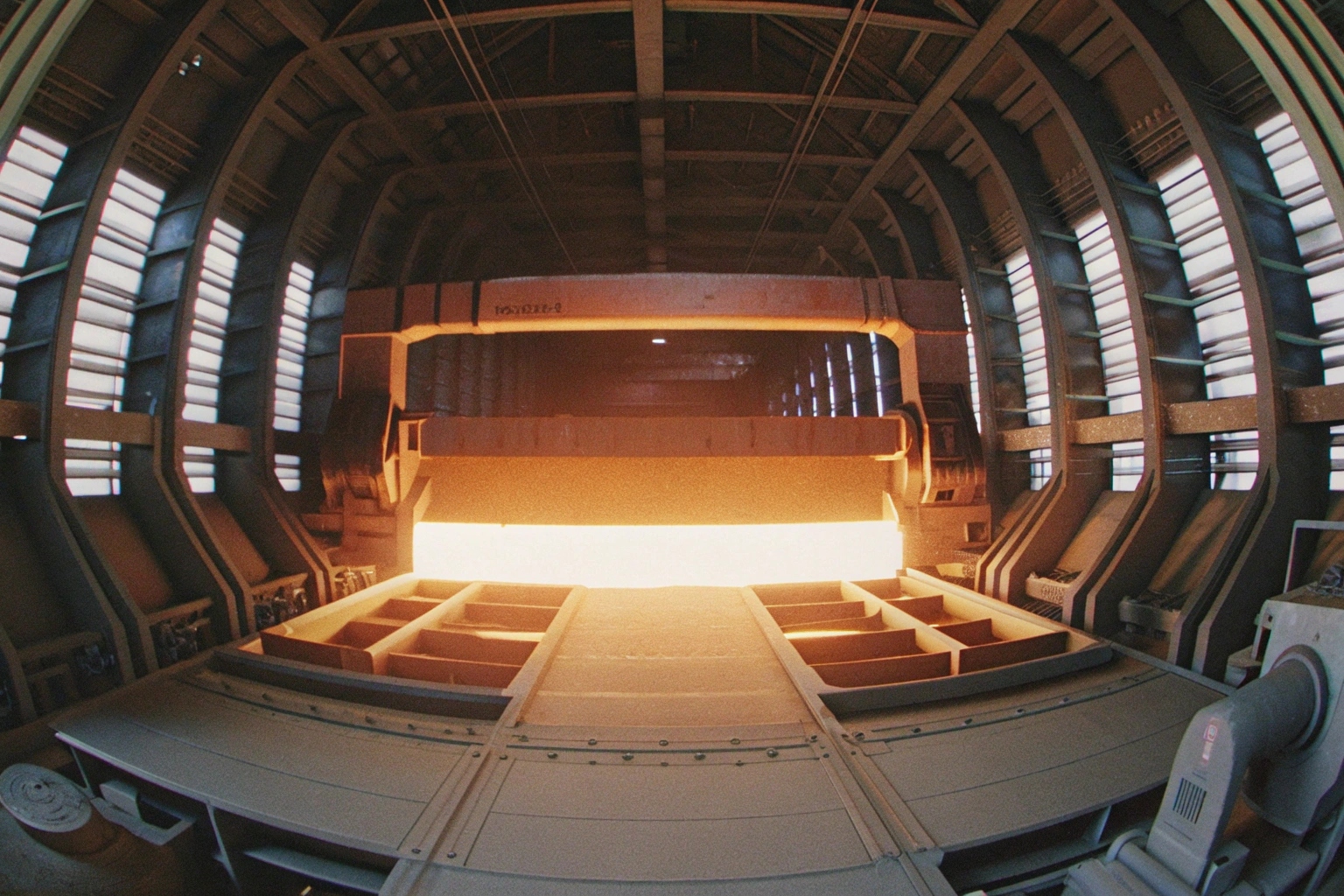 machines and furnaces in a factory