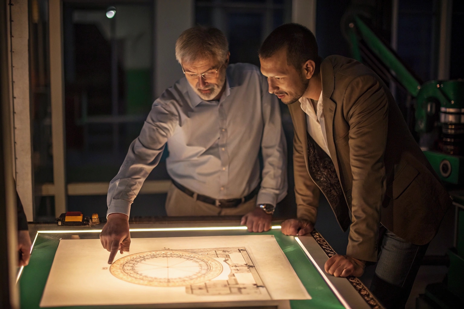 Engineers Interpreting Imperial Drawings