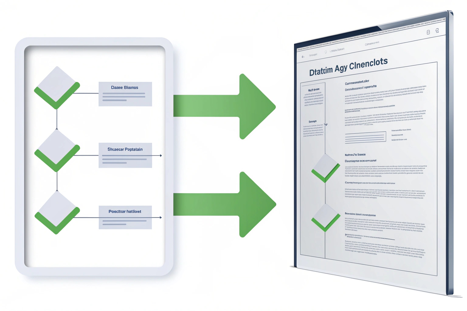 Process workflow diagram showing inputs flowing into a final quality control document.