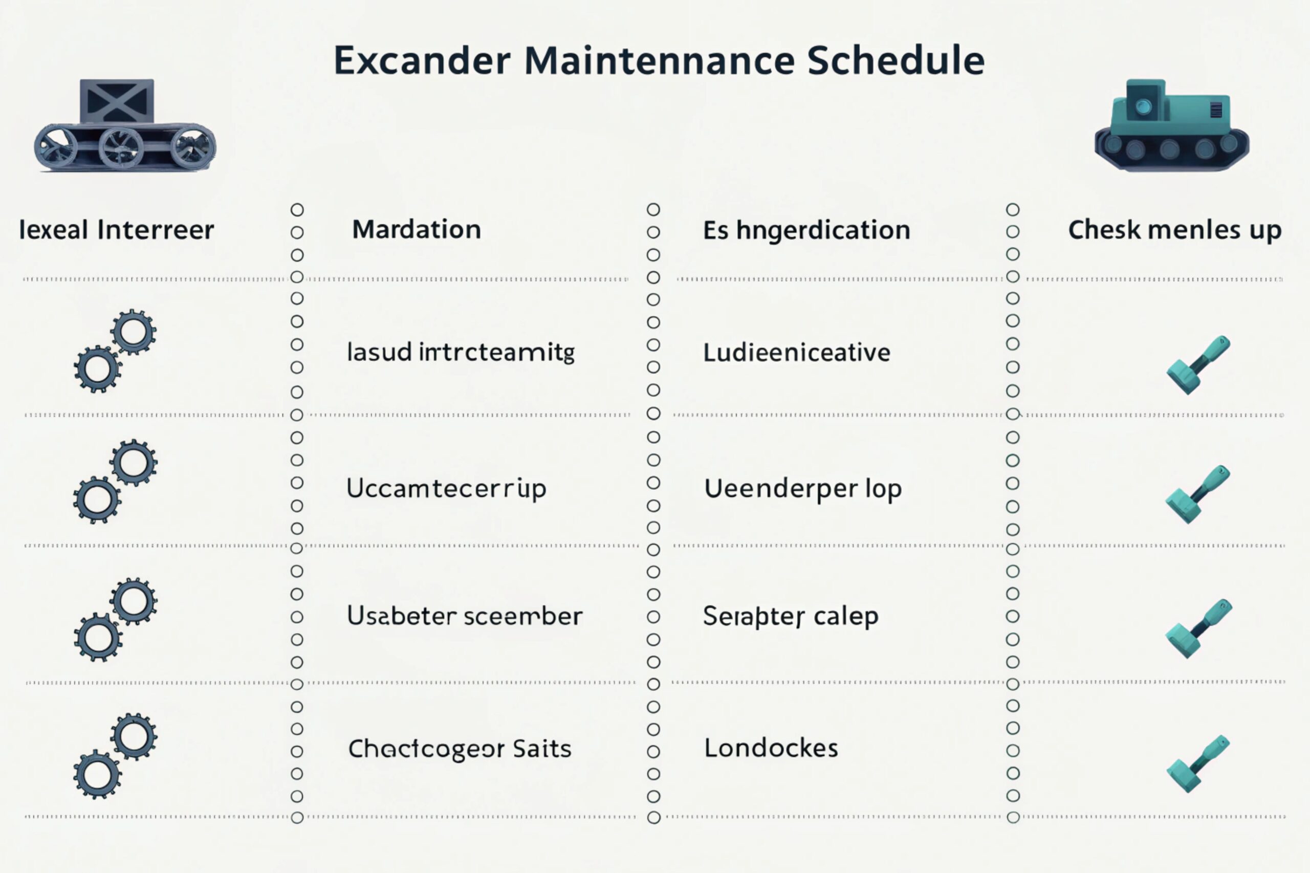 Undercarriage maintenance schedule