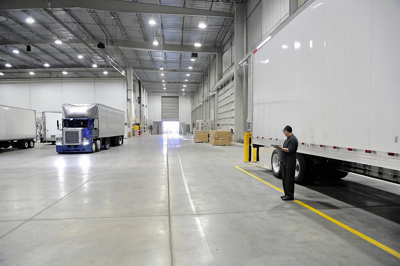 Flexible partial shipments arrive at the customer's warehouse.