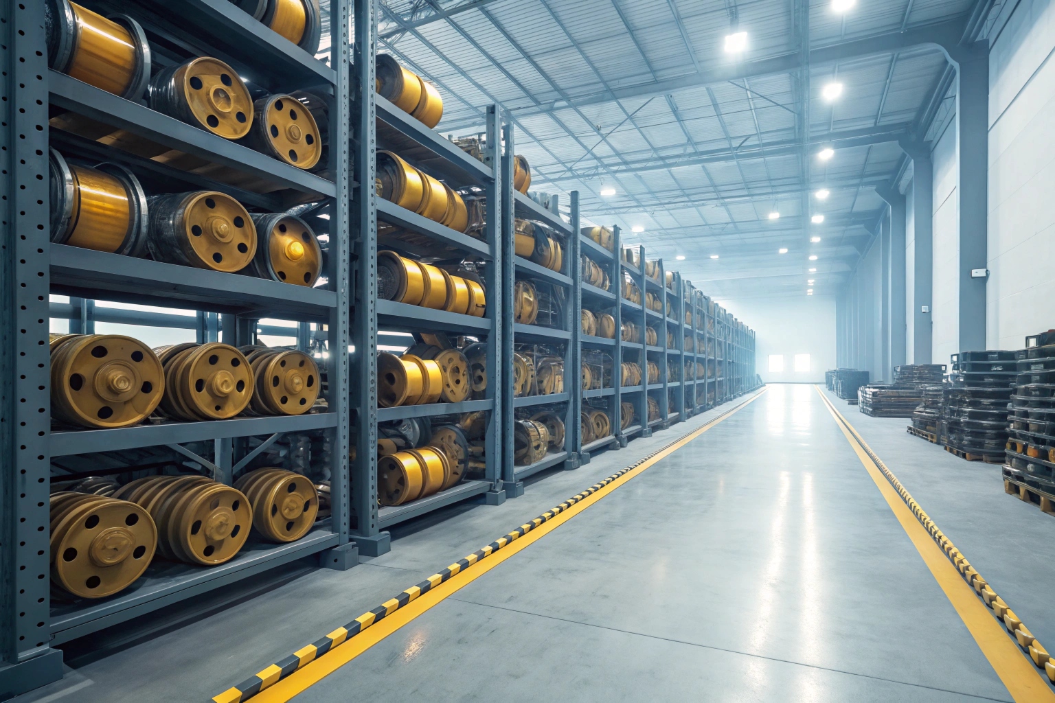 Excavator undercarriage parts stock management