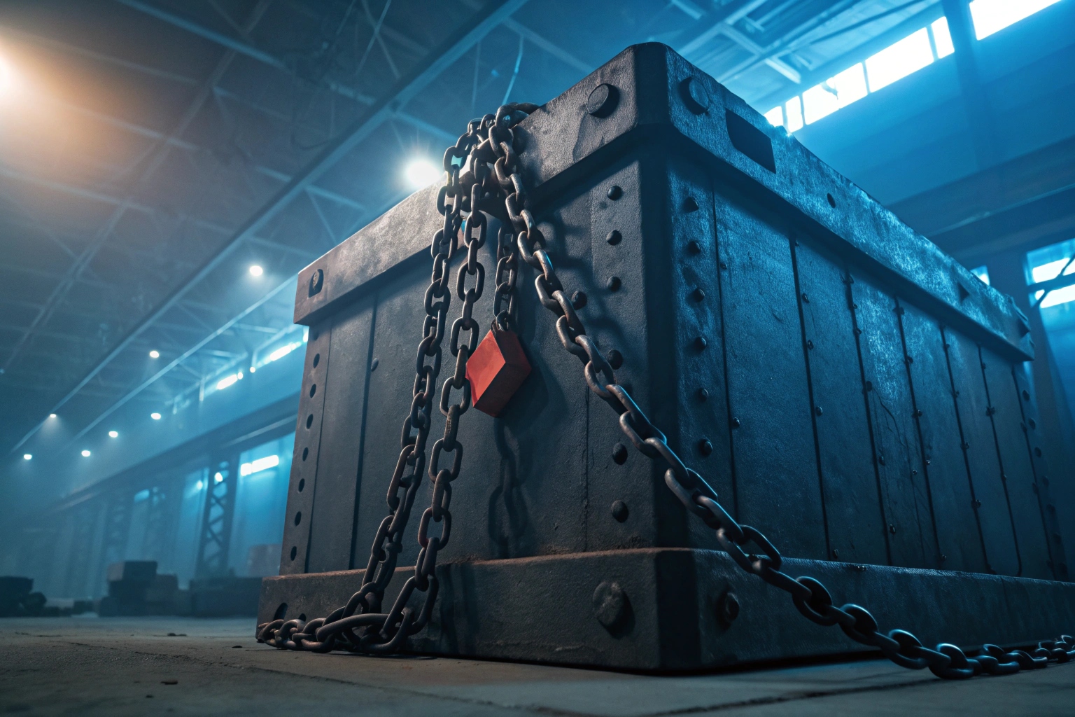 Heavy metal molds in a secure warehouse