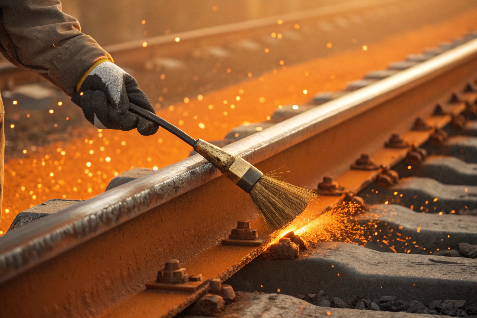 Cleaning track shoe mating surface before installation
