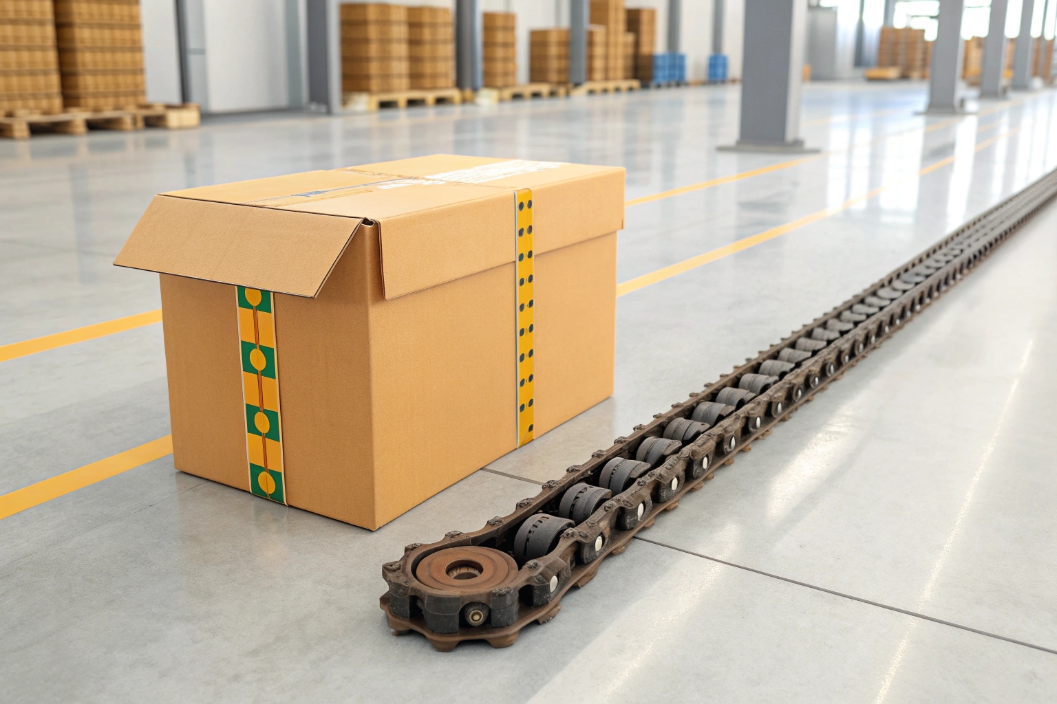 Private brand label on excavator parts box