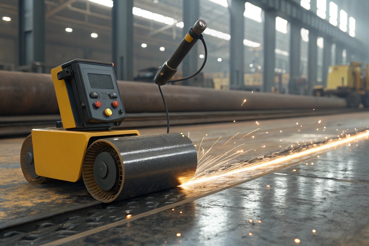 Camera recording a hardness test on a track link
