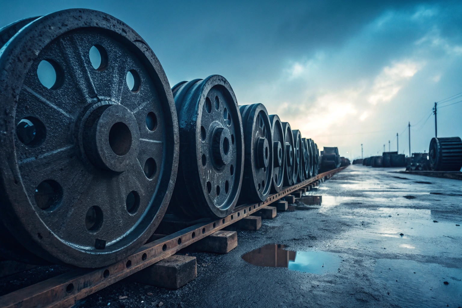 Durable metal tag on track roller