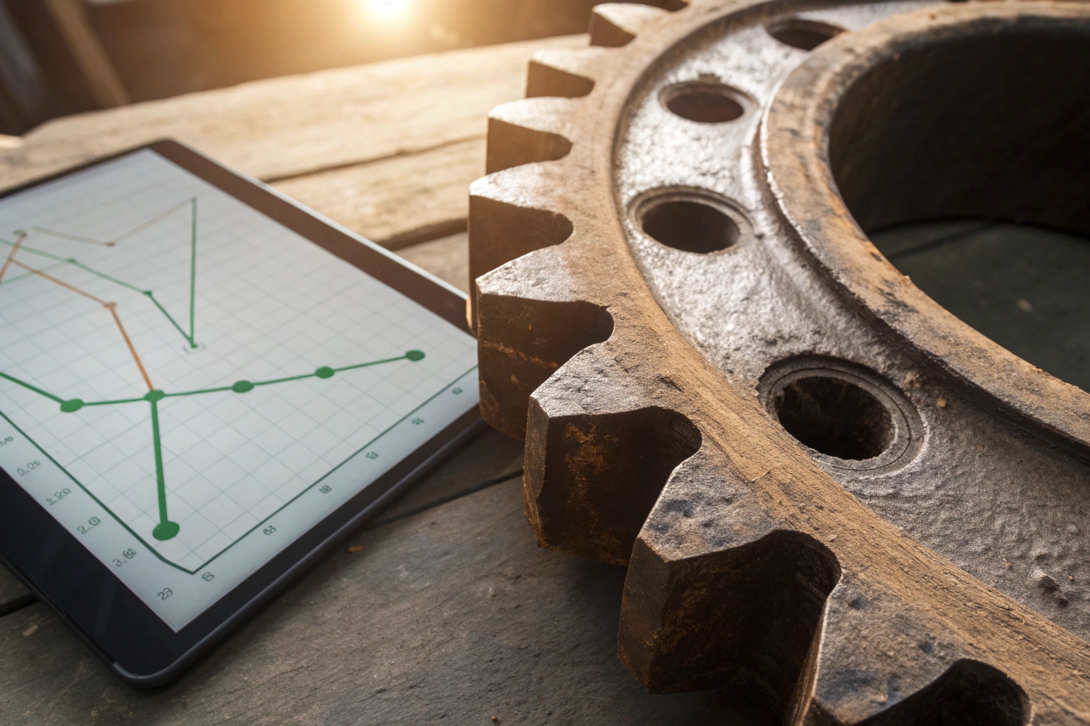 construction worker checking excavator tracks on site