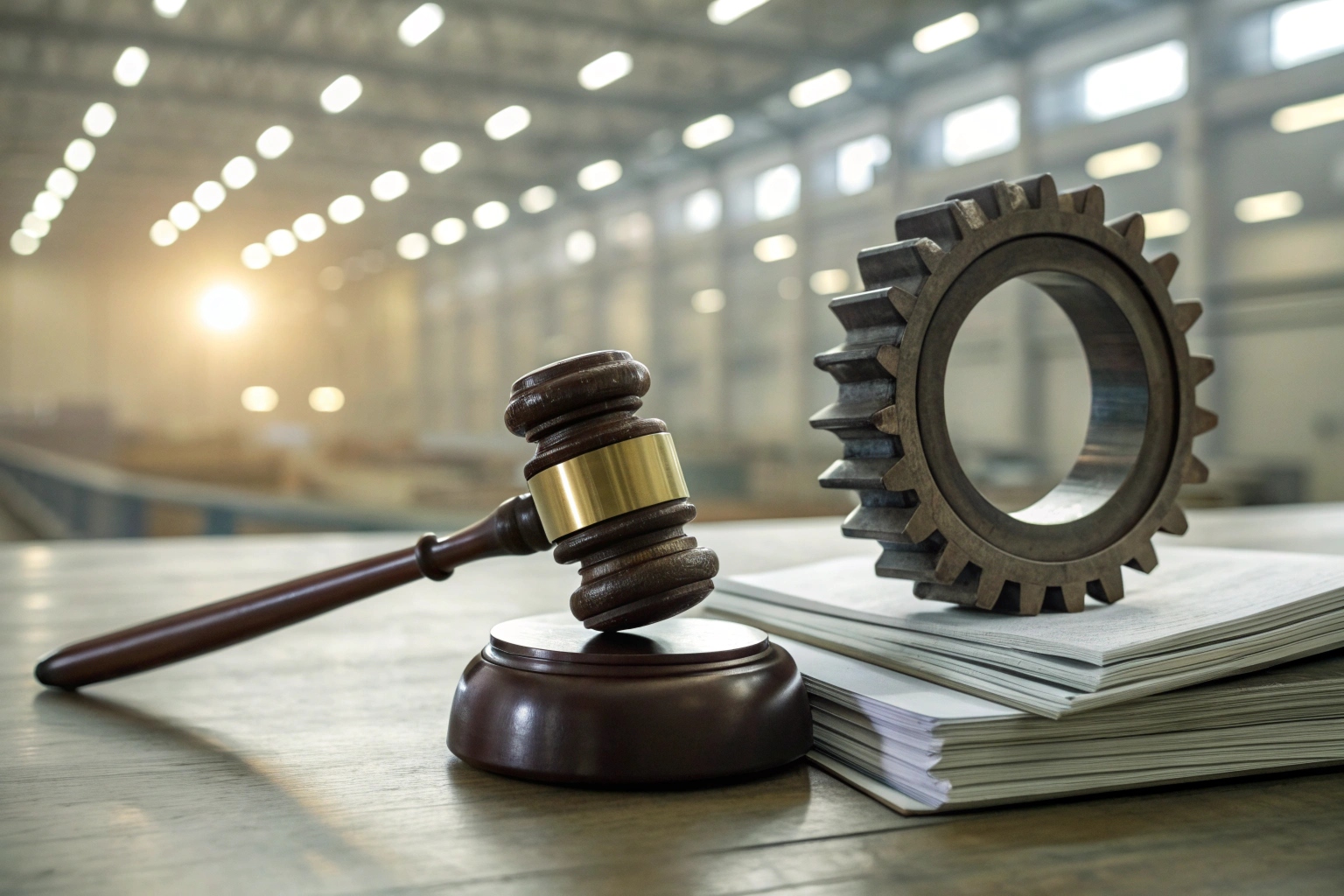 Judge gavel on a contract document